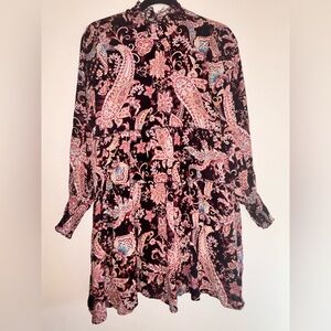 Anthropologie Multicolor Paisley Long Sleeve Dress